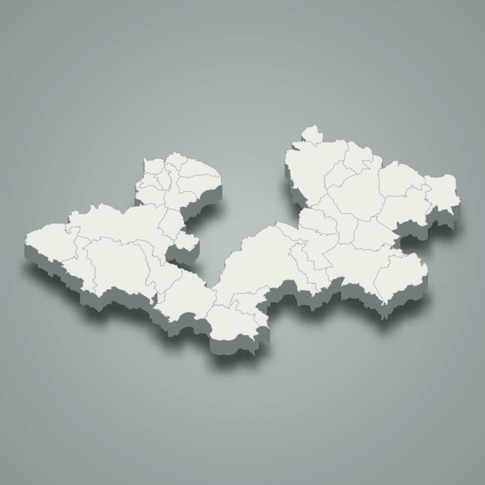 3d isométrica mapa de zagreb condado es un condado de Croacia vector