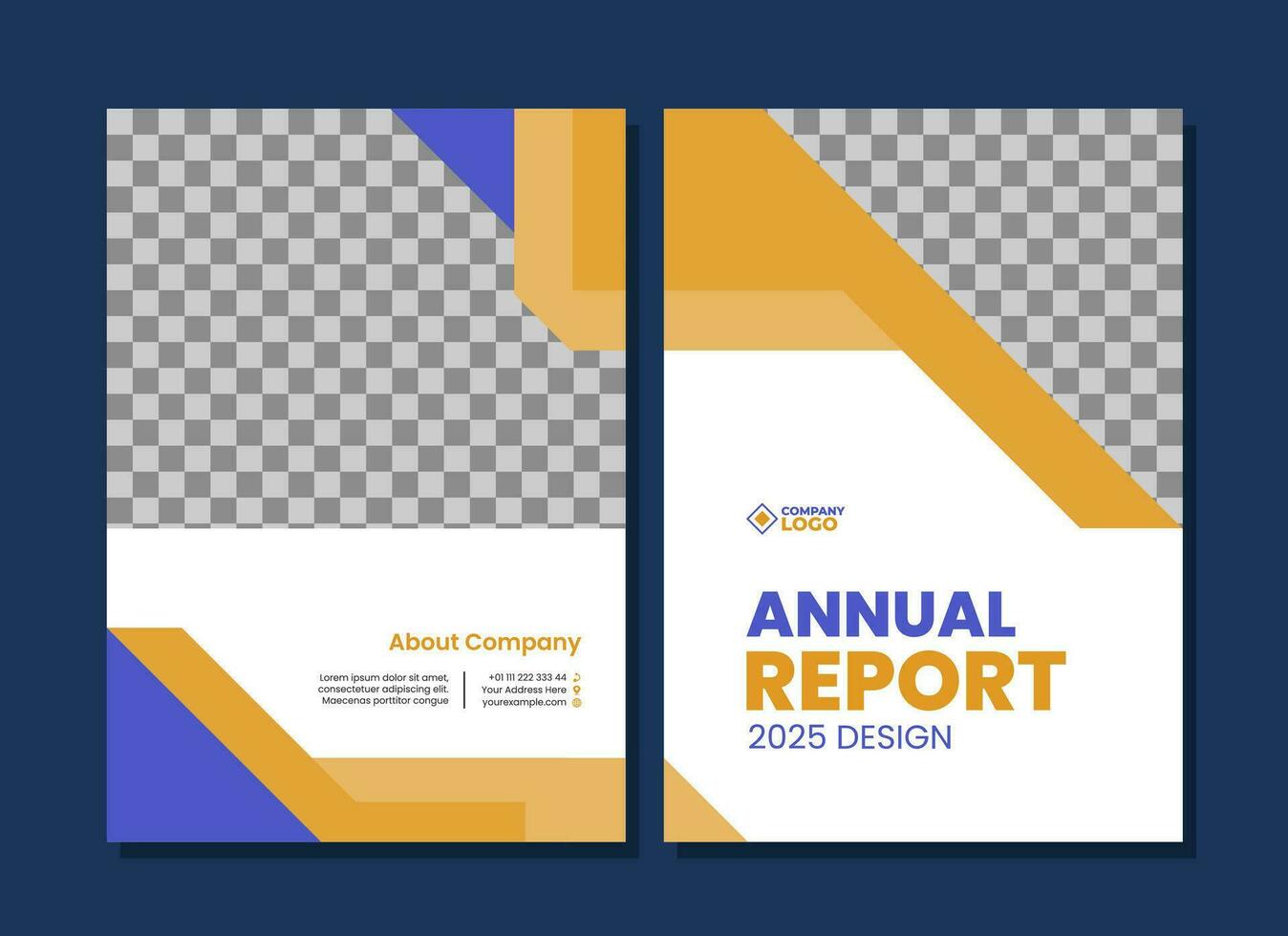 Annual report cover design template vector