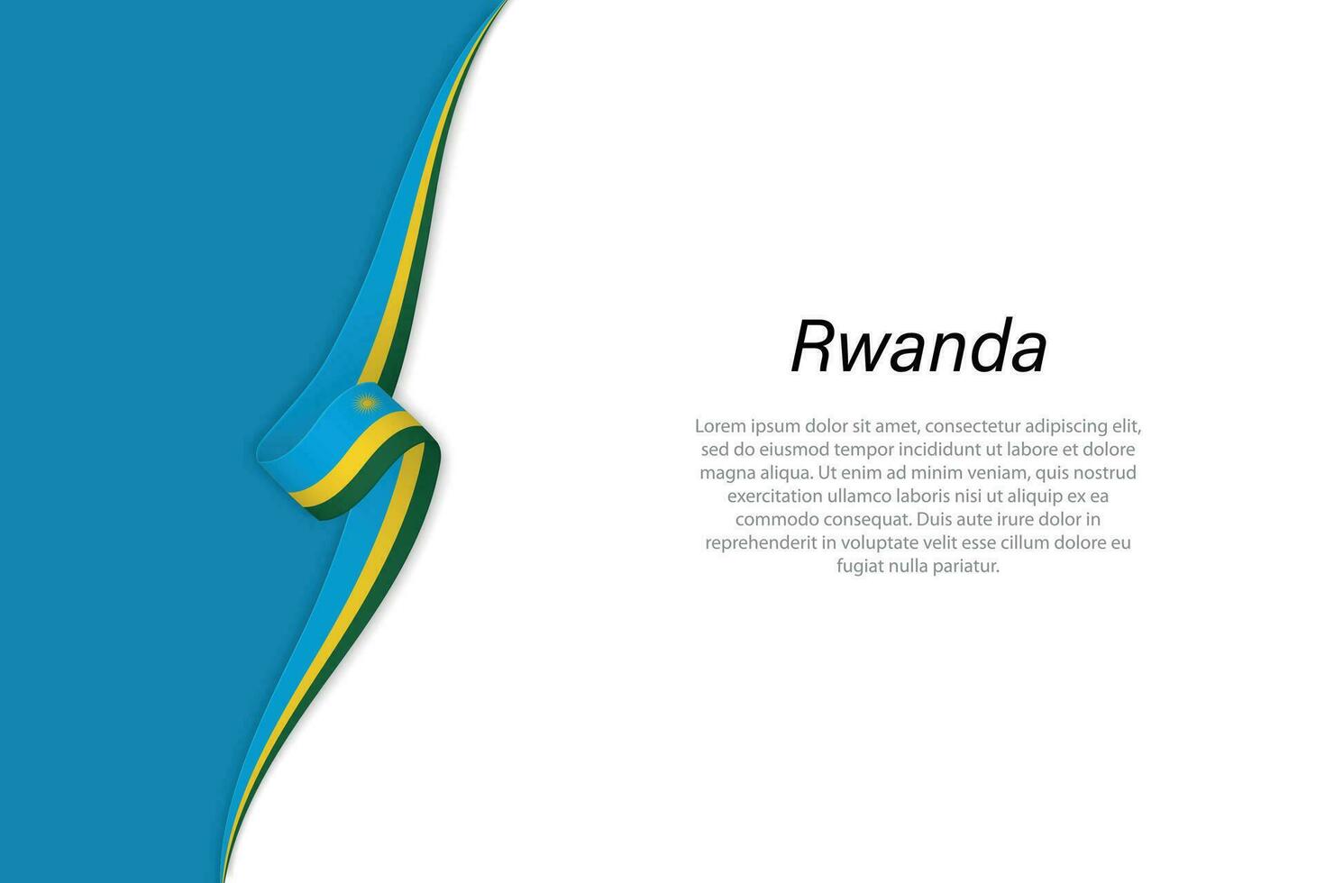 Wave flag of Rwanda with copyspace background vector