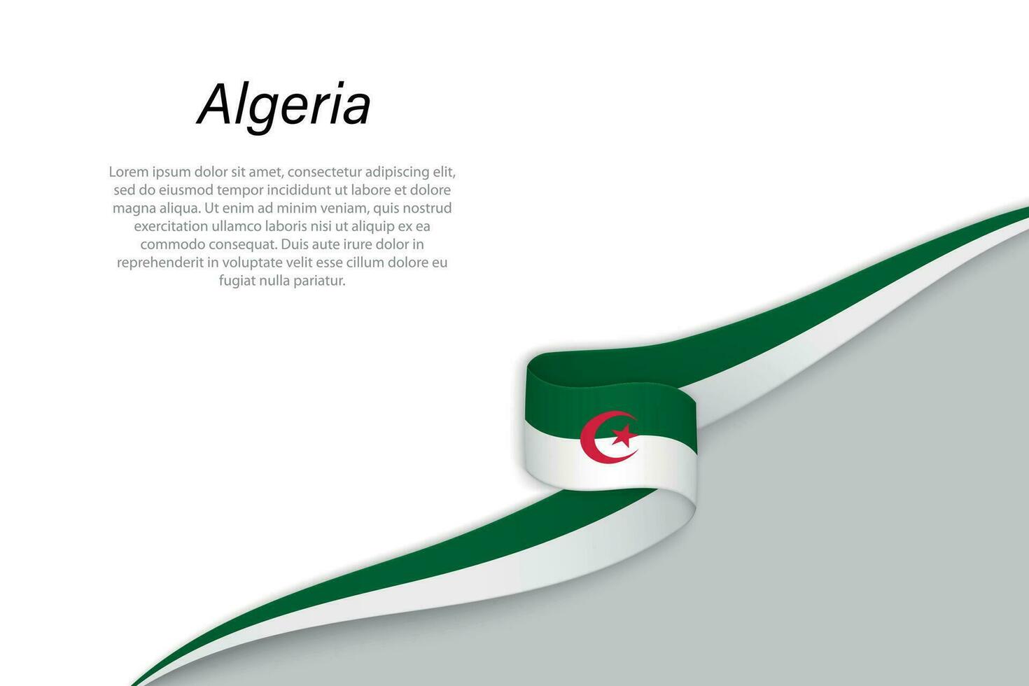 Wave flag of Algeria with copyspace background vector