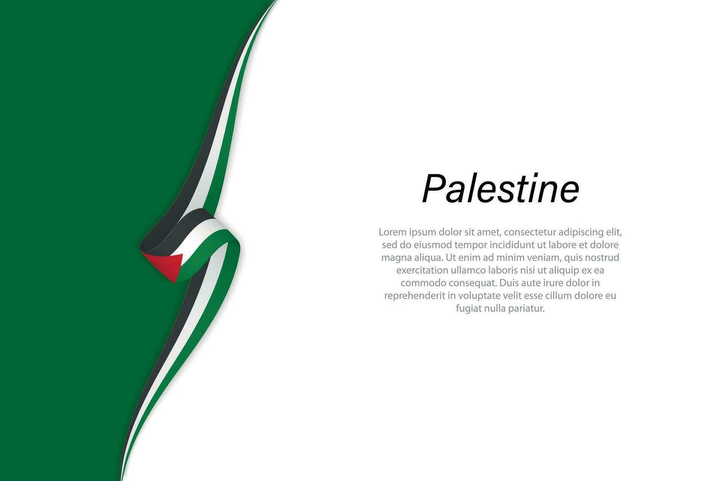 Wave flag of Palestine with copyspace background vector