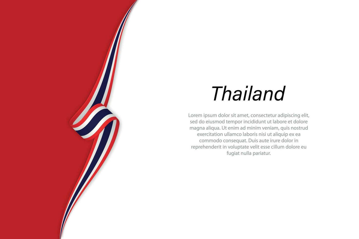 Wave flag of Thailand with copyspace background vector