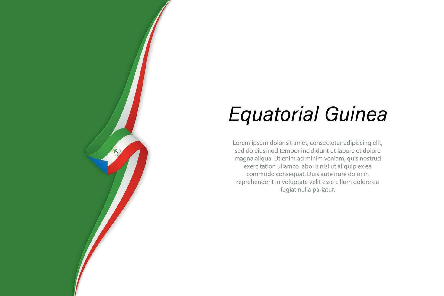 Wave flag of Equatorial Guinea with copyspace background vector