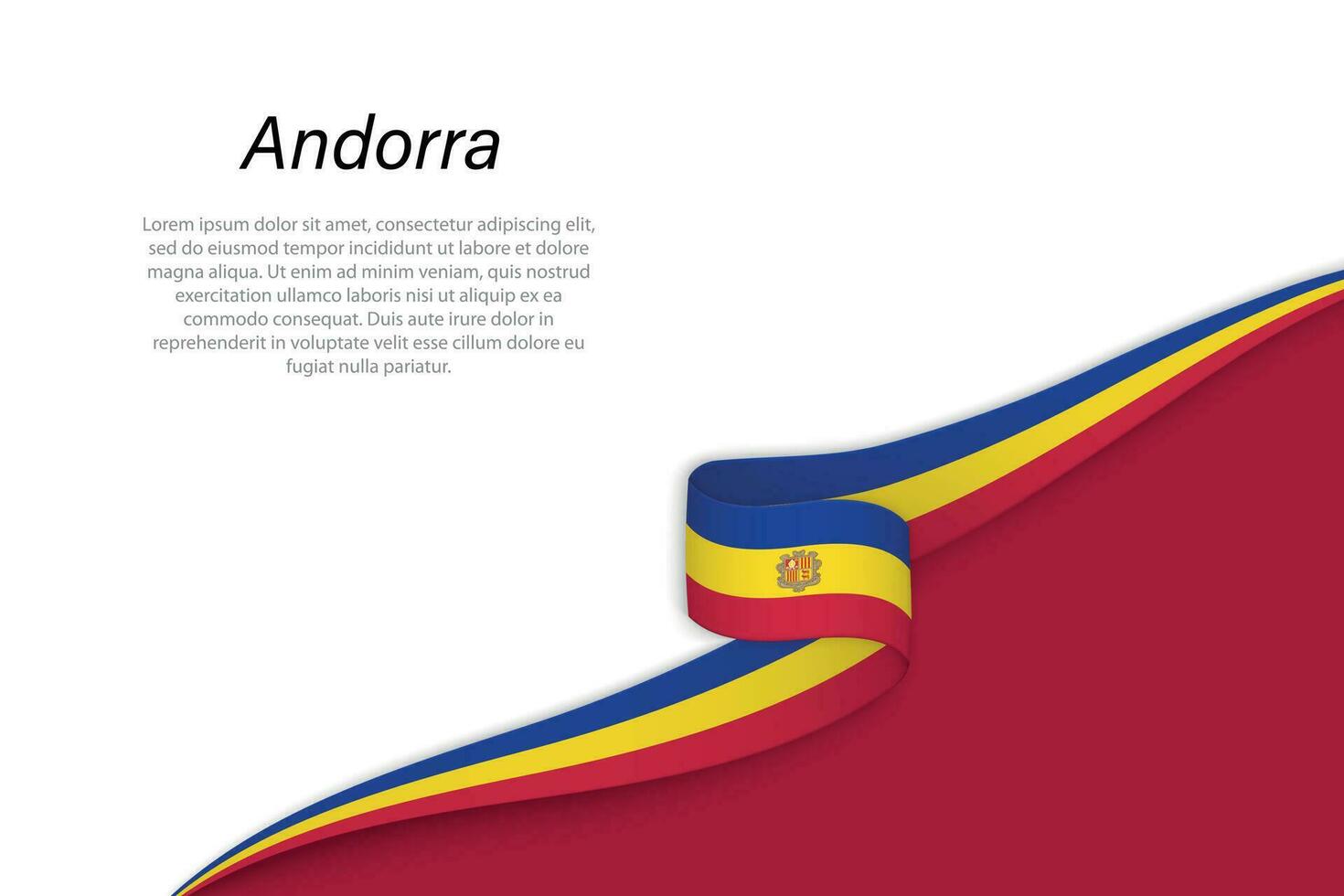 Wave flag of Andorra with copyspace background vector