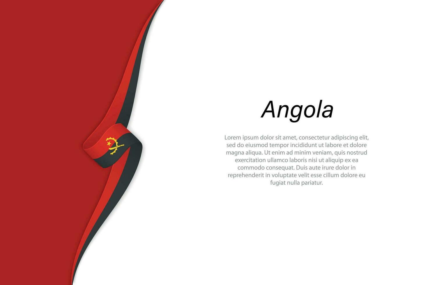 Wave flag of Angola with copyspace background vector