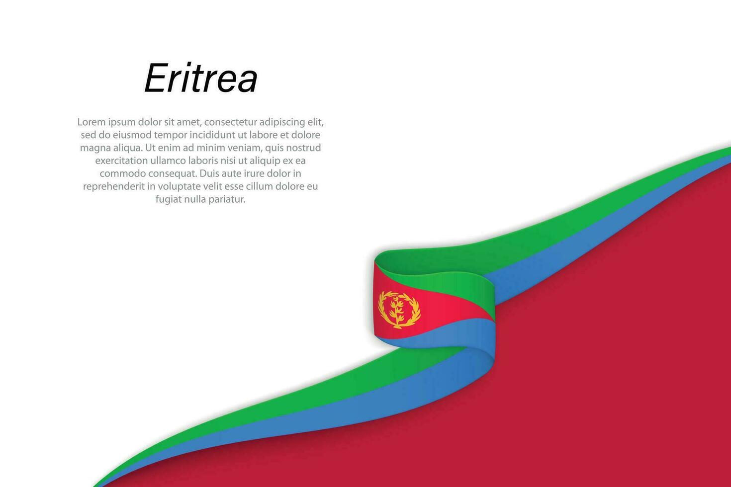 Wave flag of Eritrea with copyspace background vector