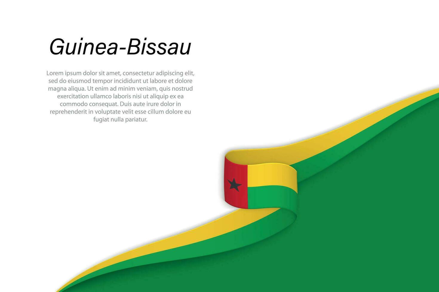 Wave flag of Guinea-Bissau with copyspace background vector