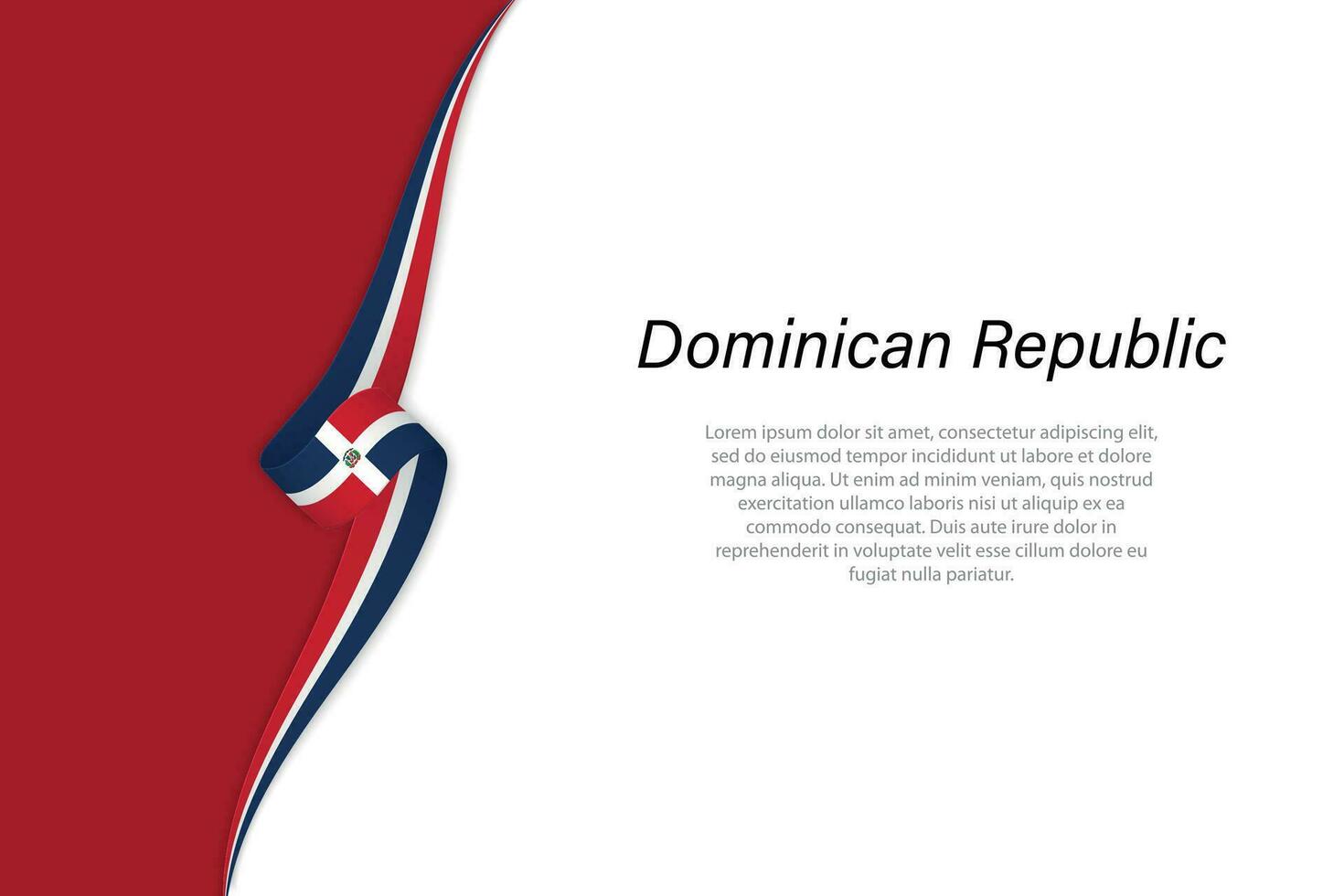 Wave flag of Dominican Republic with copyspace background. vector