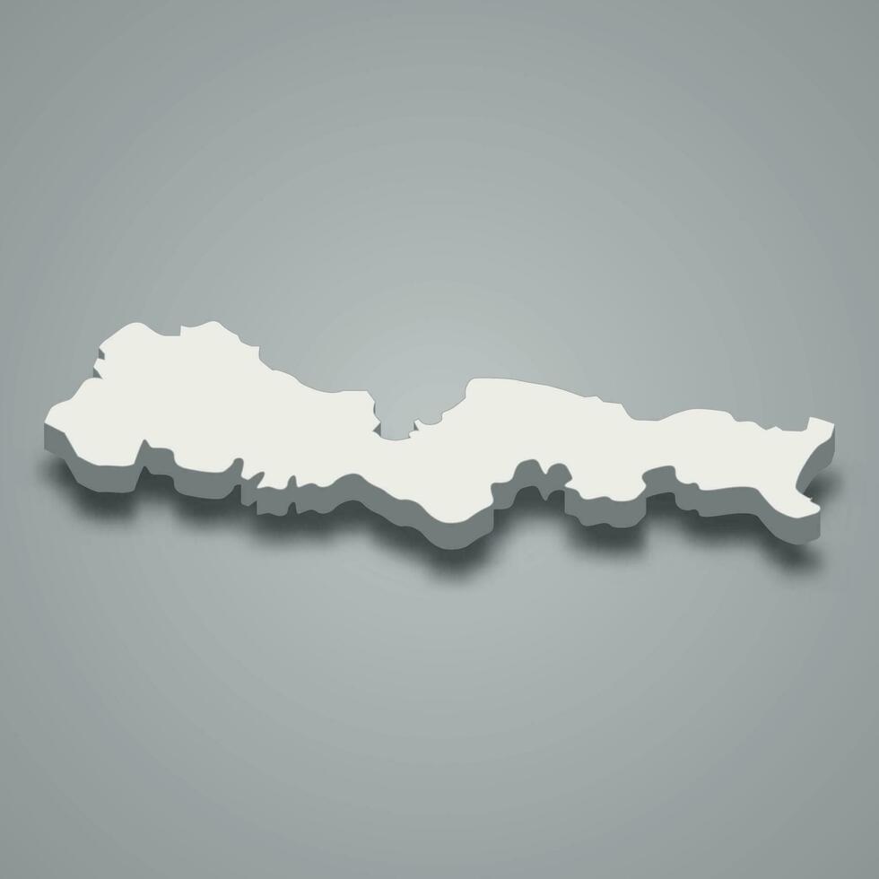 3d isométrica mapa de brod-posavina es un condado de Croacia vector