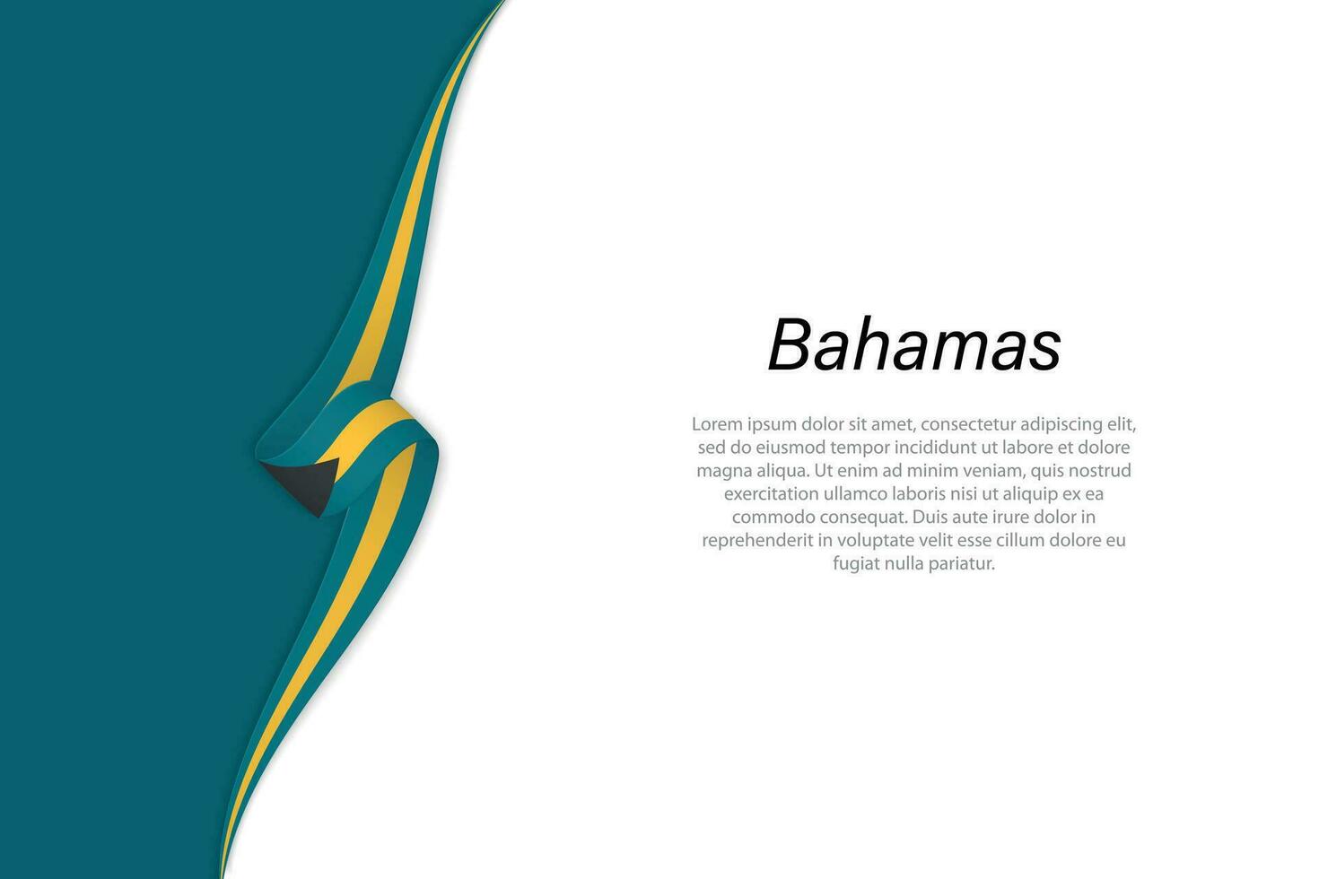 Wave flag of Bahamas with copyspace background. vector