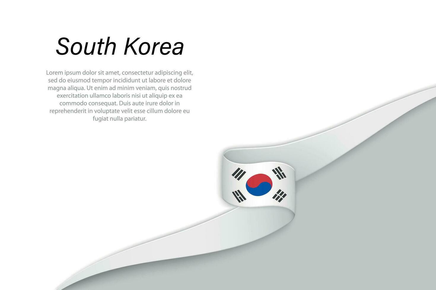 Wave flag of South Korea with copyspace background vector