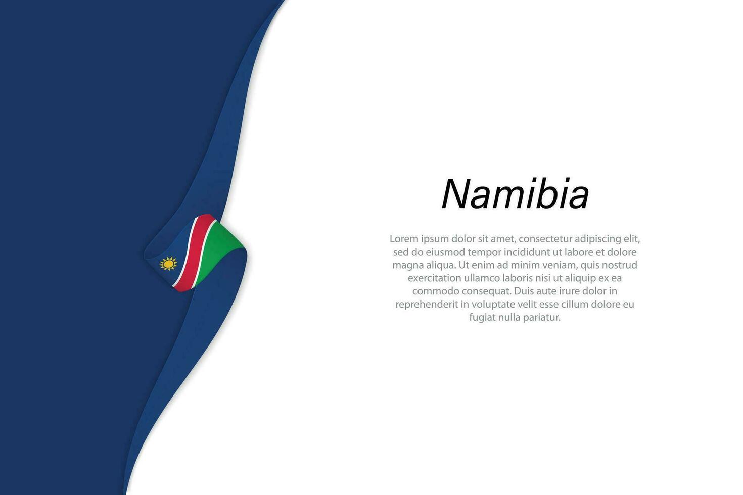 Wave flag of Namibia with copyspace background vector