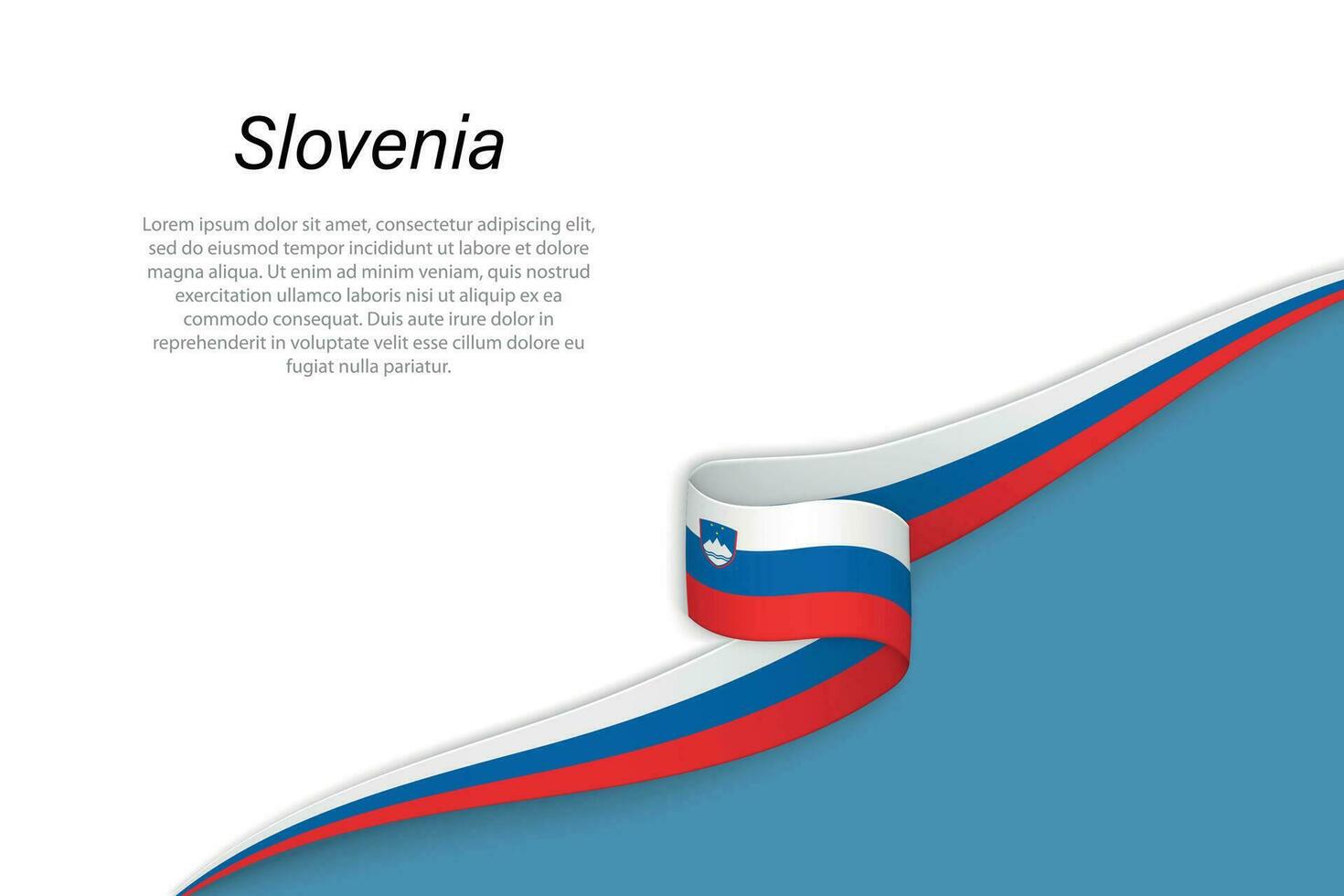 Wave flag of Slovenia with copyspace background vector