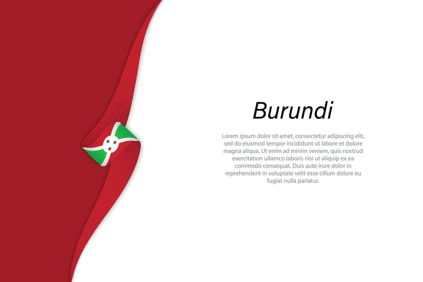 ola bandera de Burundi con copyspace antecedentes vector