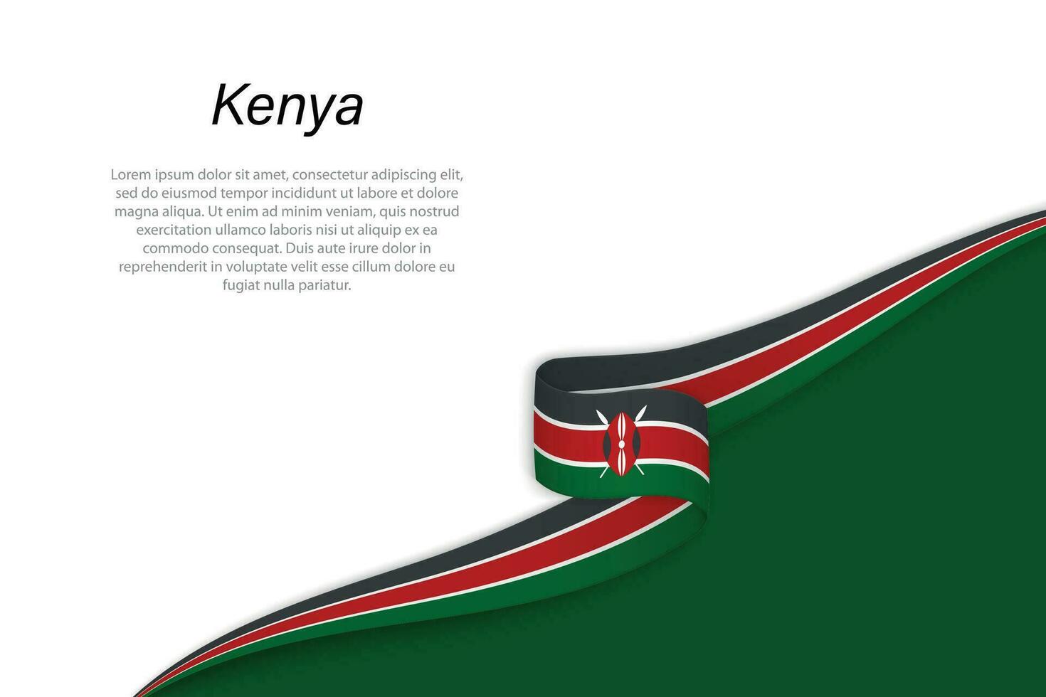 Wave flag of Kenya with copyspace background vector