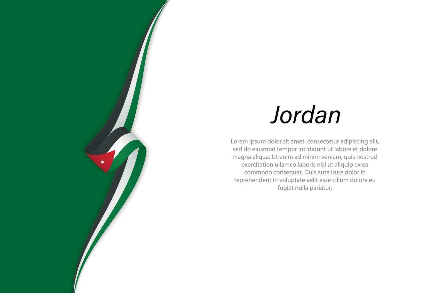 Wave flag of Jordan with copyspace background vector