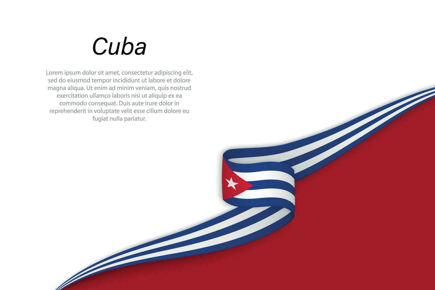 Wave flag of Cuba with copyspace background vector