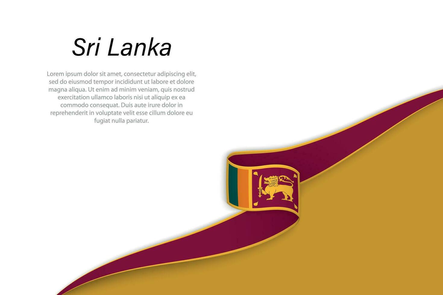 Wave flag of Sri Lanka with copyspace background vector
