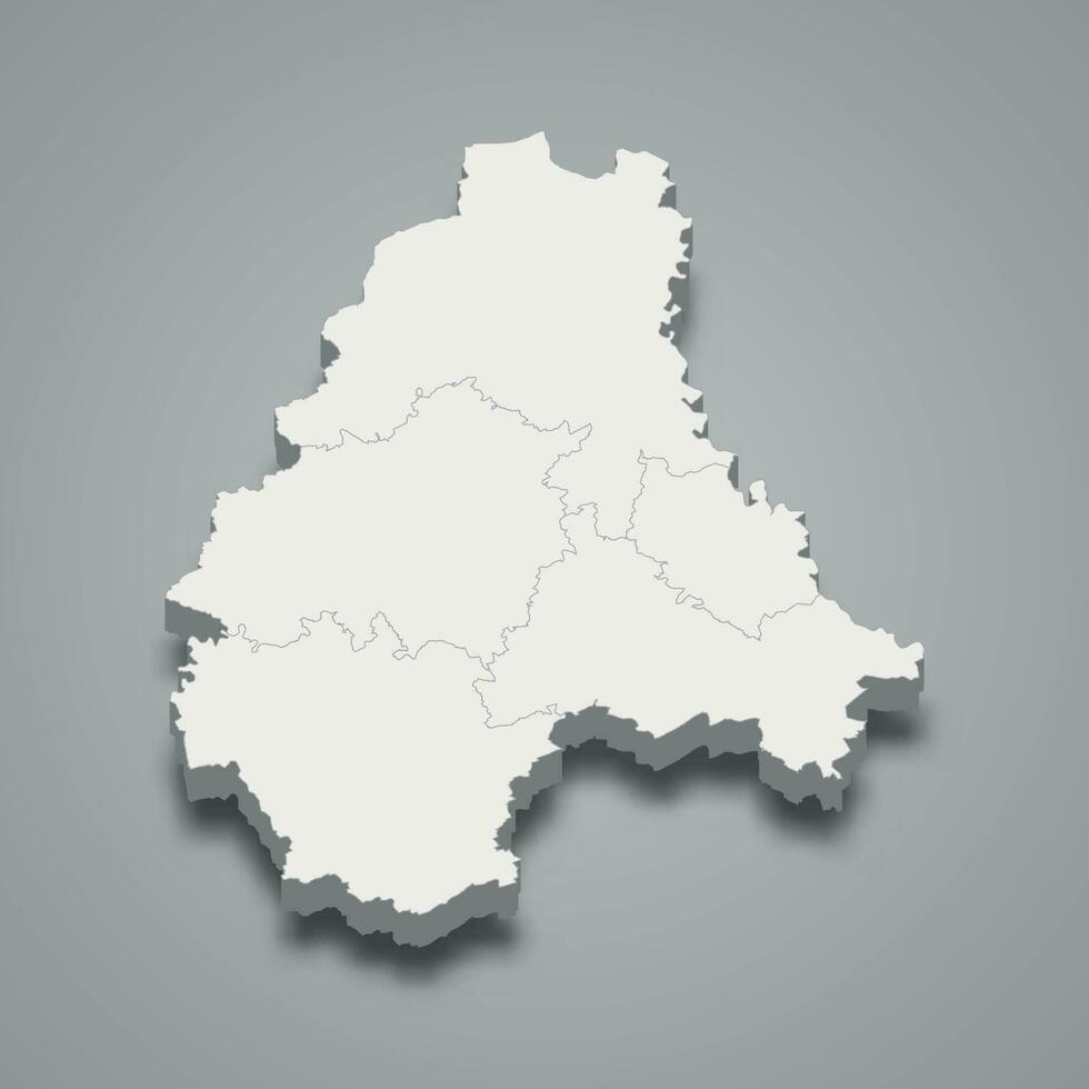 3d isometric map of Diekirch is a district of Luxembourg vector