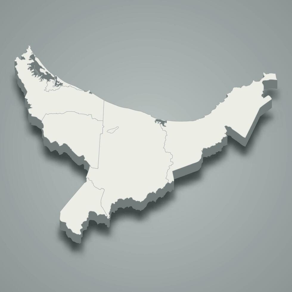 3d isometric map of Bay of Plenty is a region of New Zealand vector