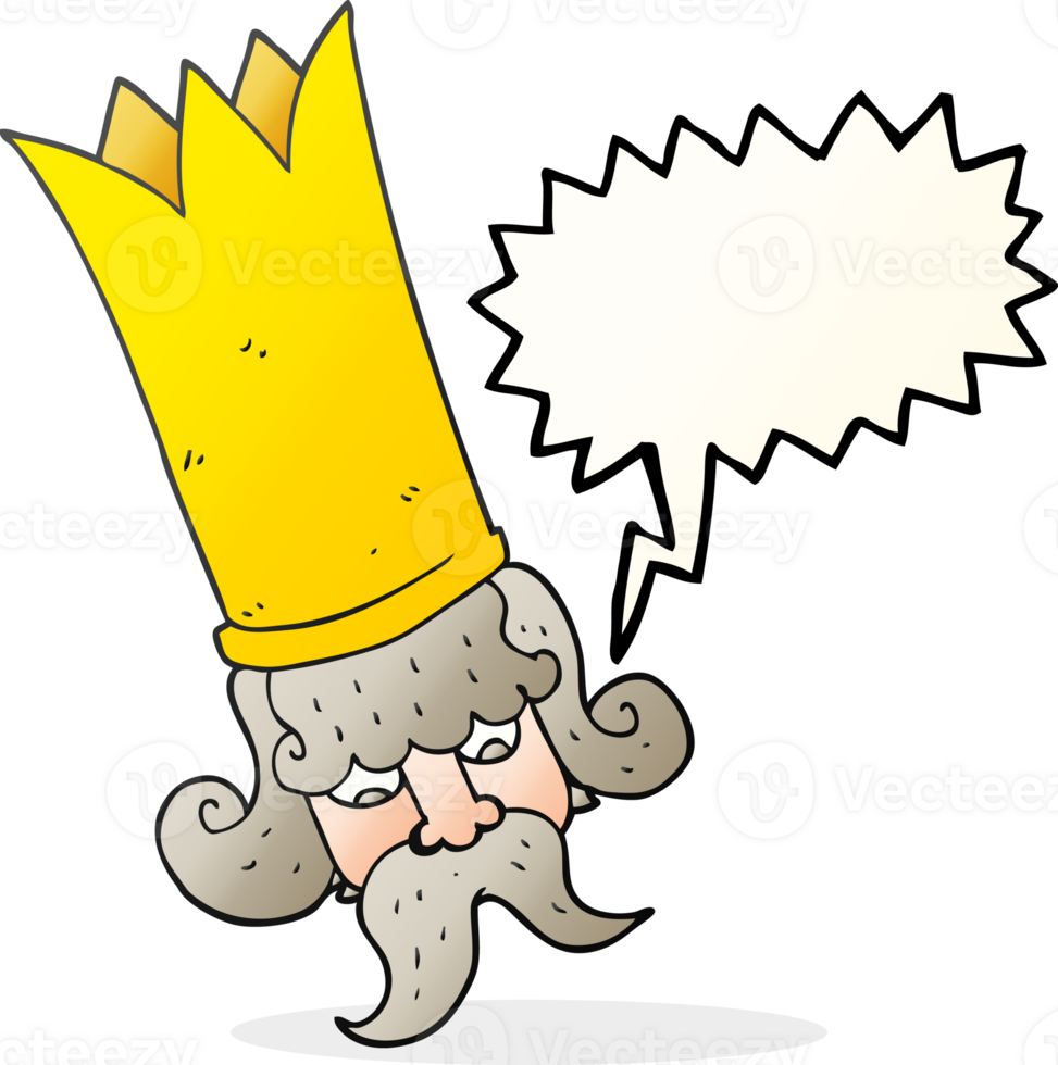 speech bubble cartoon king with huge crown png