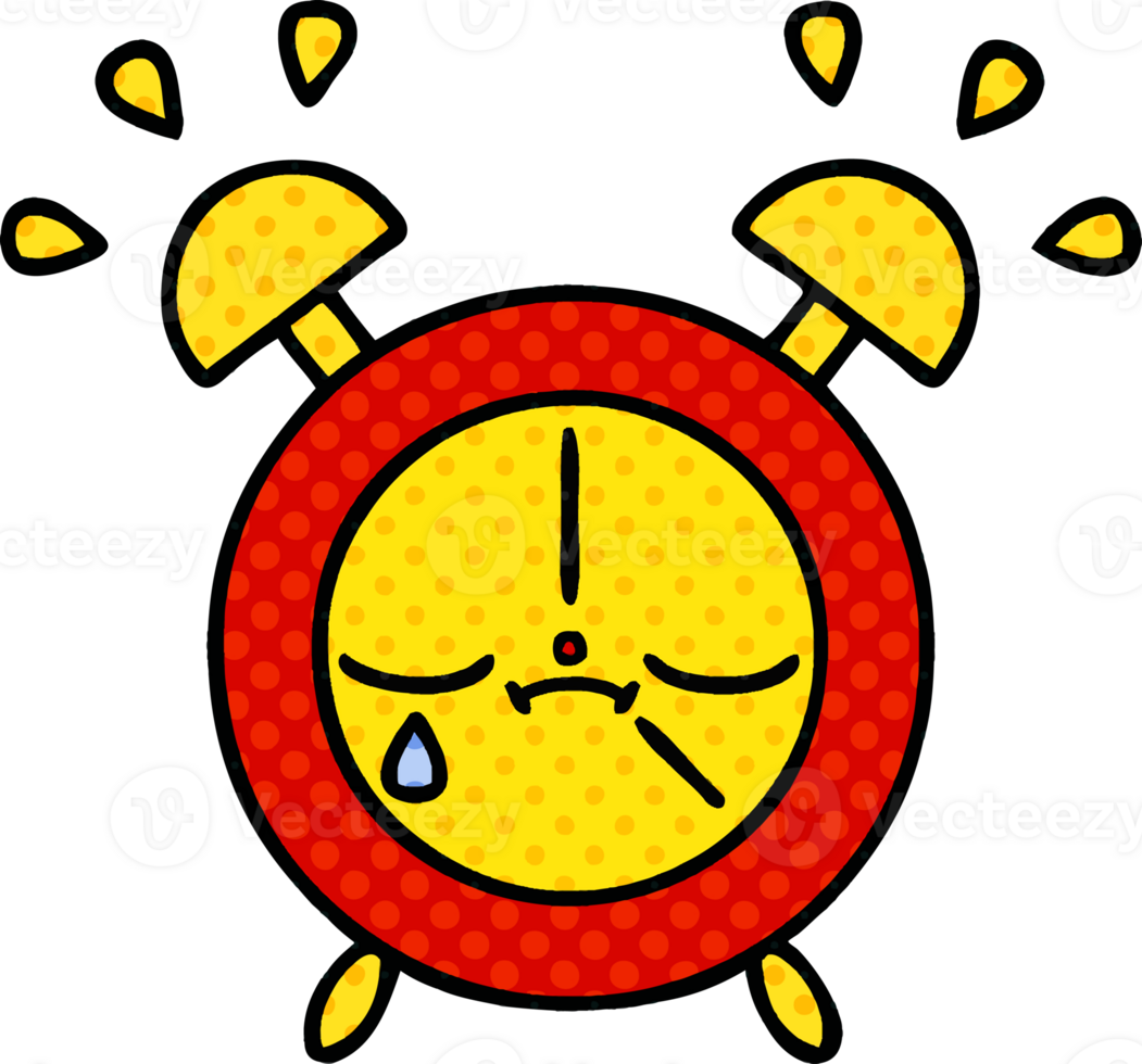comic book style cartoon alarm clock png