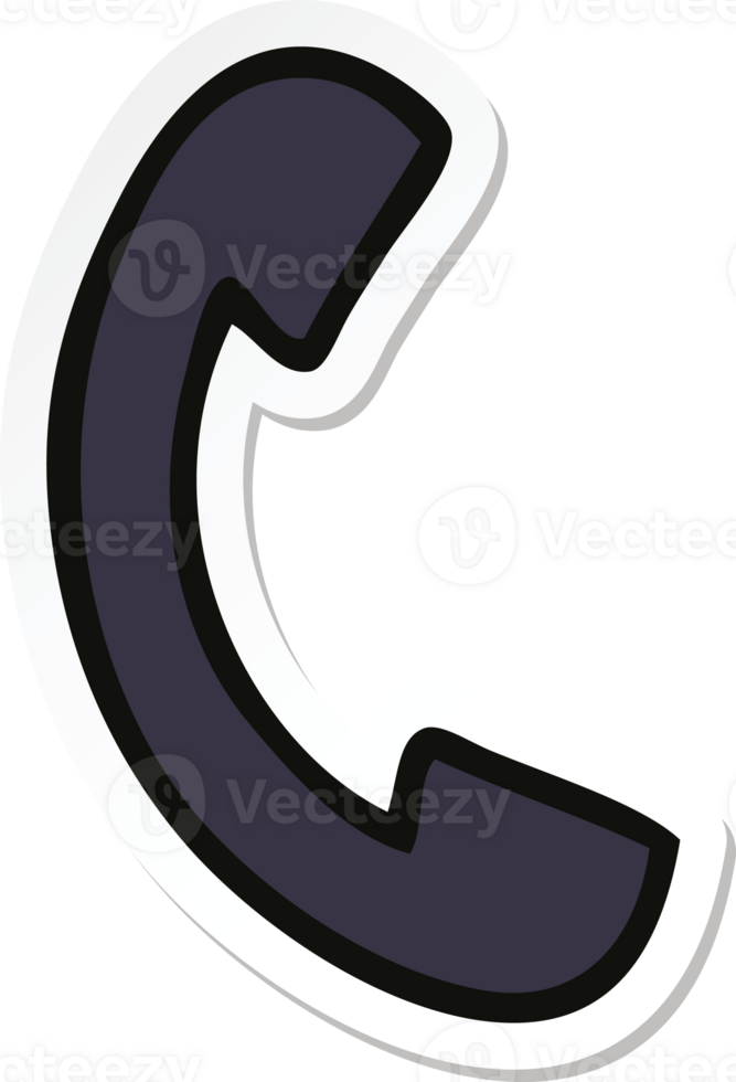 sticker of a cute cartoon telephone handset png