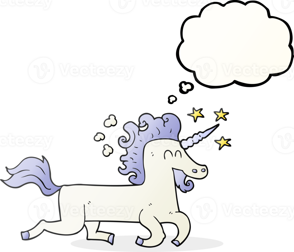 thought bubble cartoon unicorn png