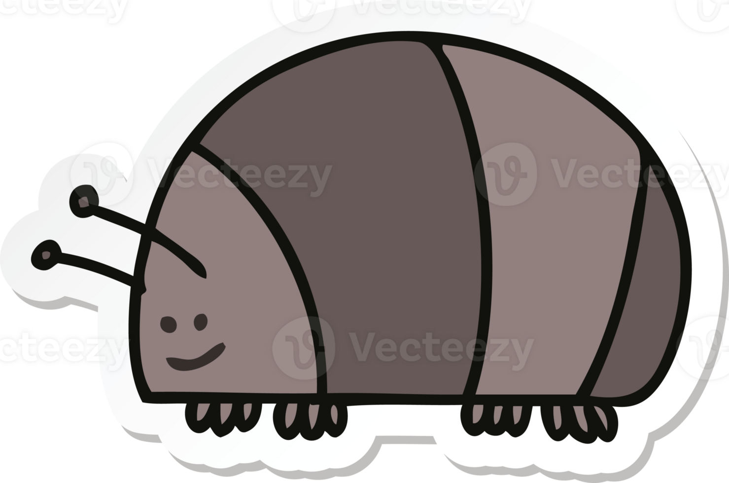 sticker of a quirky hand drawn cartoon beetle png
