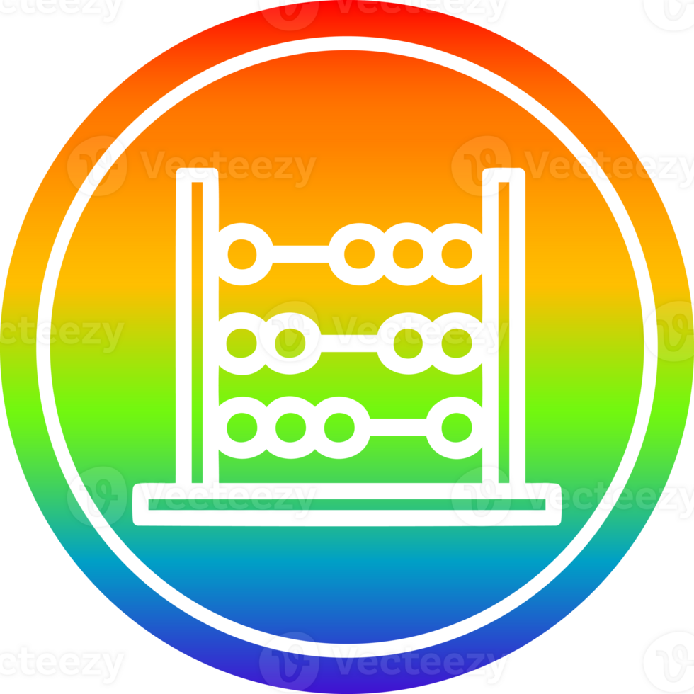 traditional abacus circular in rainbow spectrum png