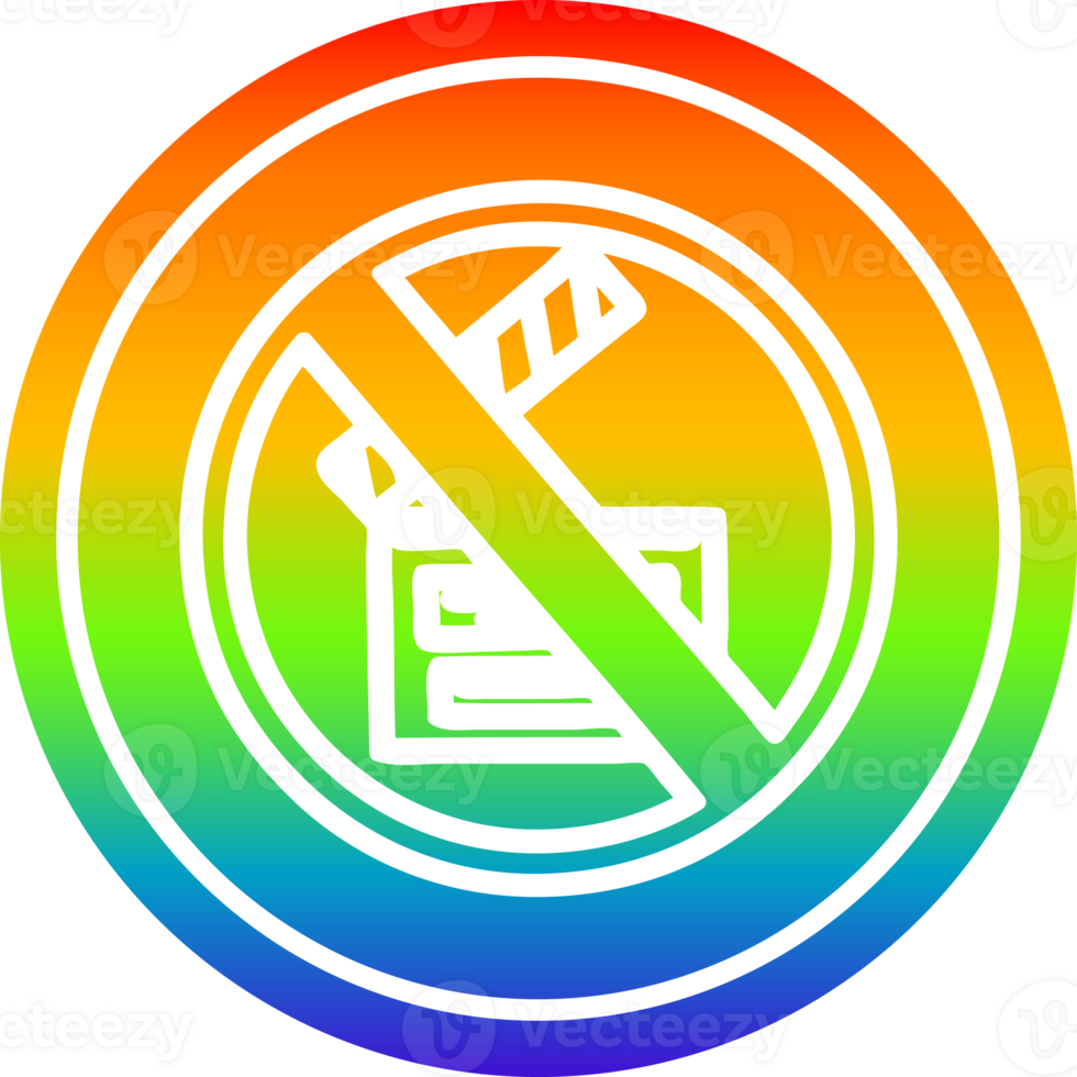 no filming circular in rainbow spectrum png