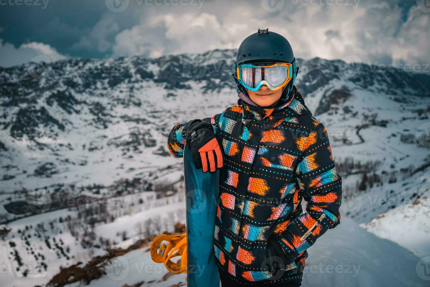 Happy Snowboarder Girl photo