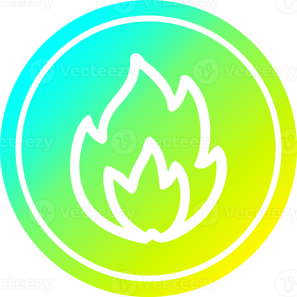 simple flame circular in cold gradient spectrum png