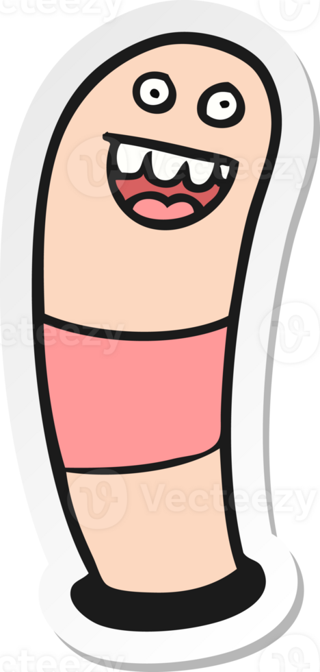 sticker of a cartoon worm png