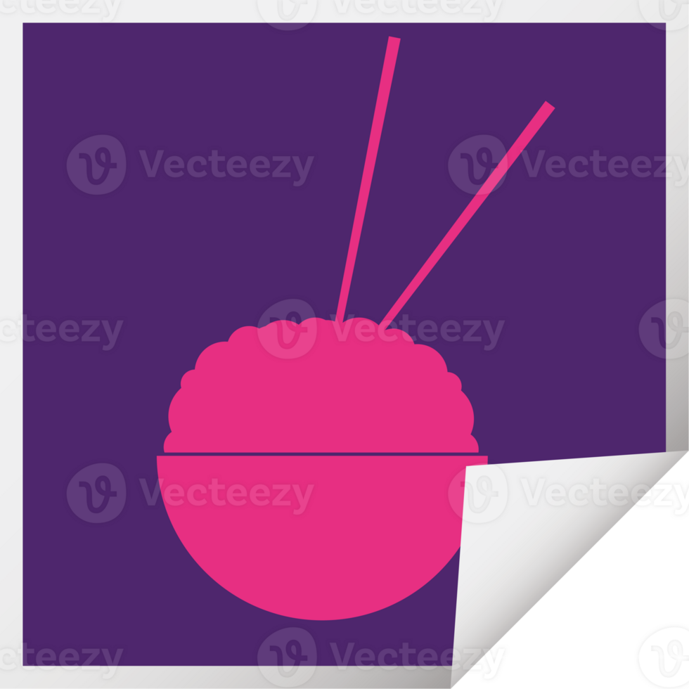 Rice bowl square peeling sticker 36450849 PNG