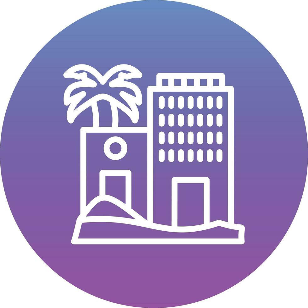 Desert Hotel Vector Icon