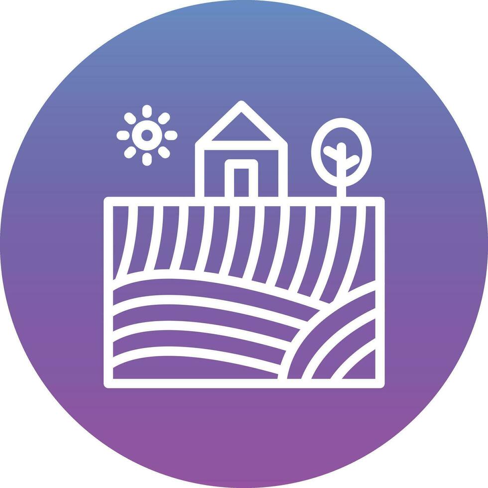 Fields Landscape Vector Icon