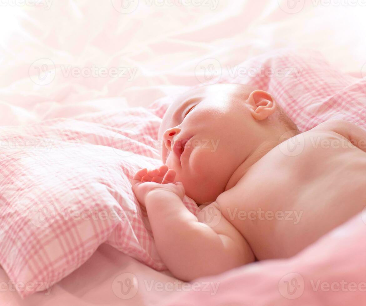 Cute little sleeping baby photo