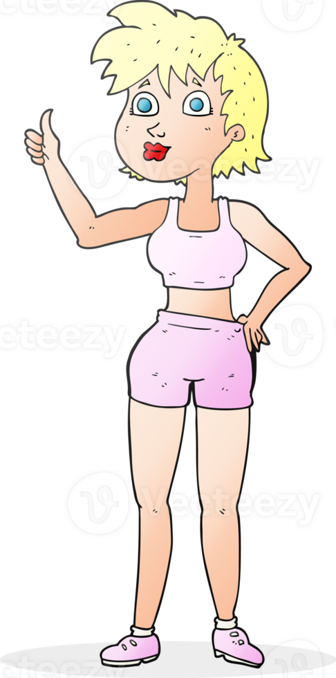 cartoon happy gym woman png