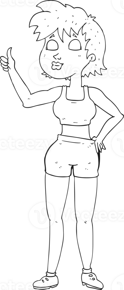 happy gym woman giving thumbs up symbol png