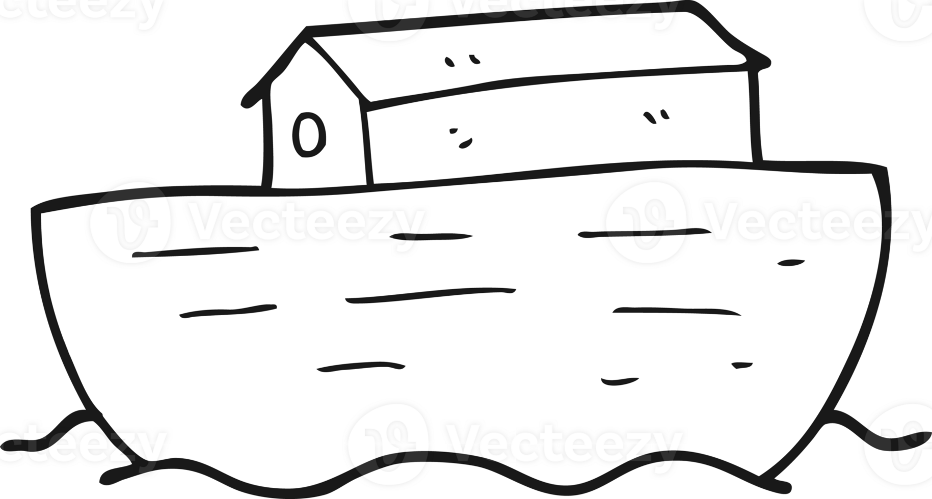 black and white cartoon noah's ark png