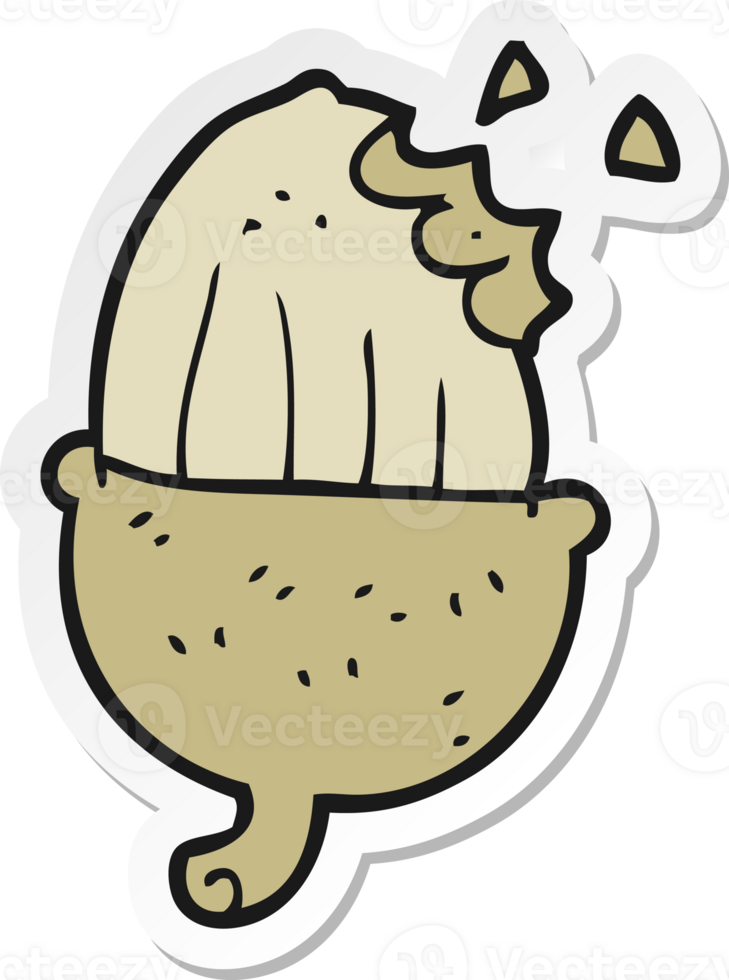 sticker of a cartoon acorn png
