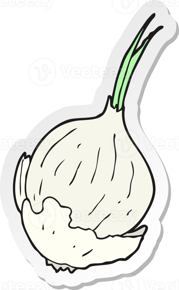 sticker of a cartoon garlic png