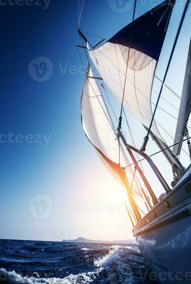 Sail boat in action photo