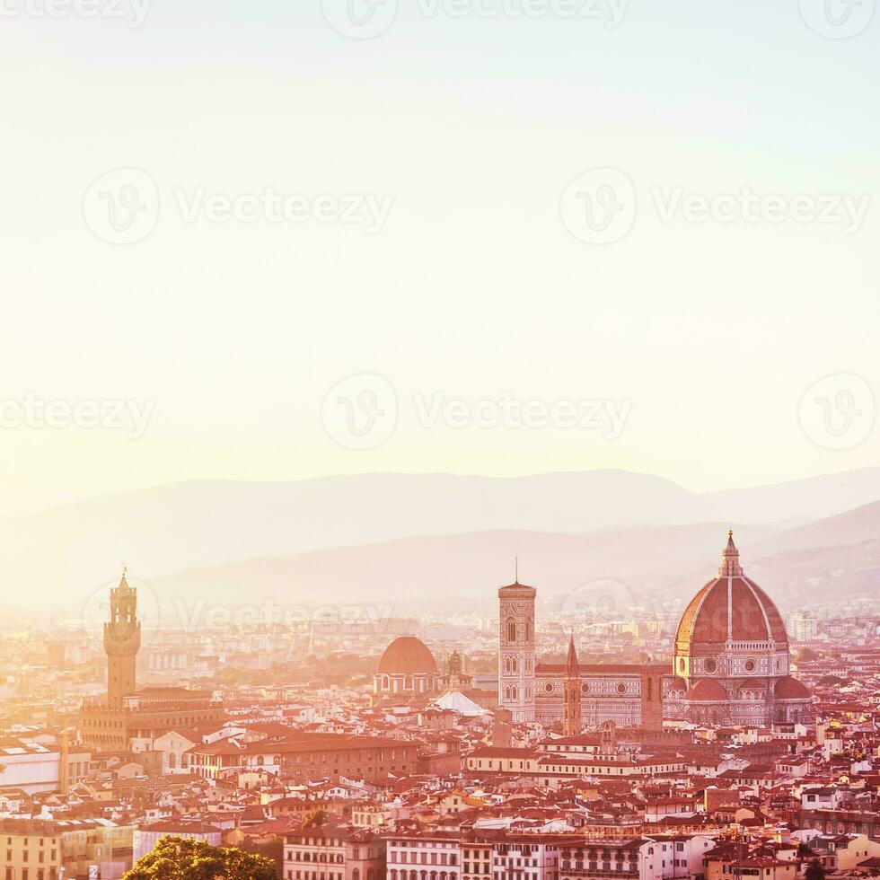 Sunset landscape of Florence photo