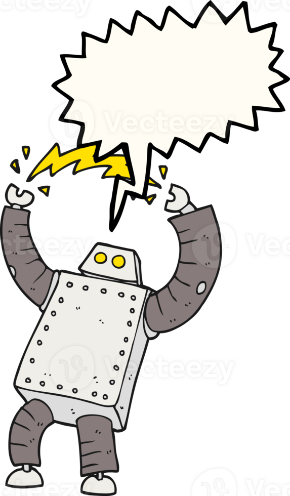 speech bubble cartoon robot png