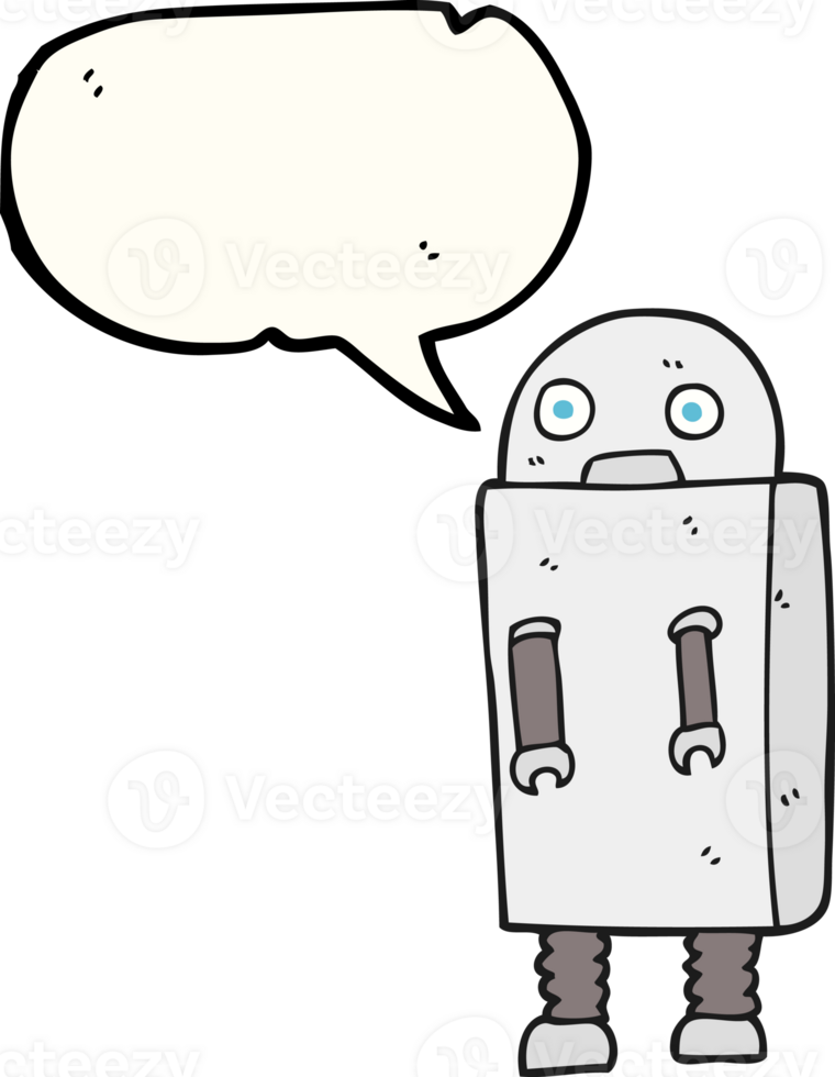 speech bubble cartoon robot png
