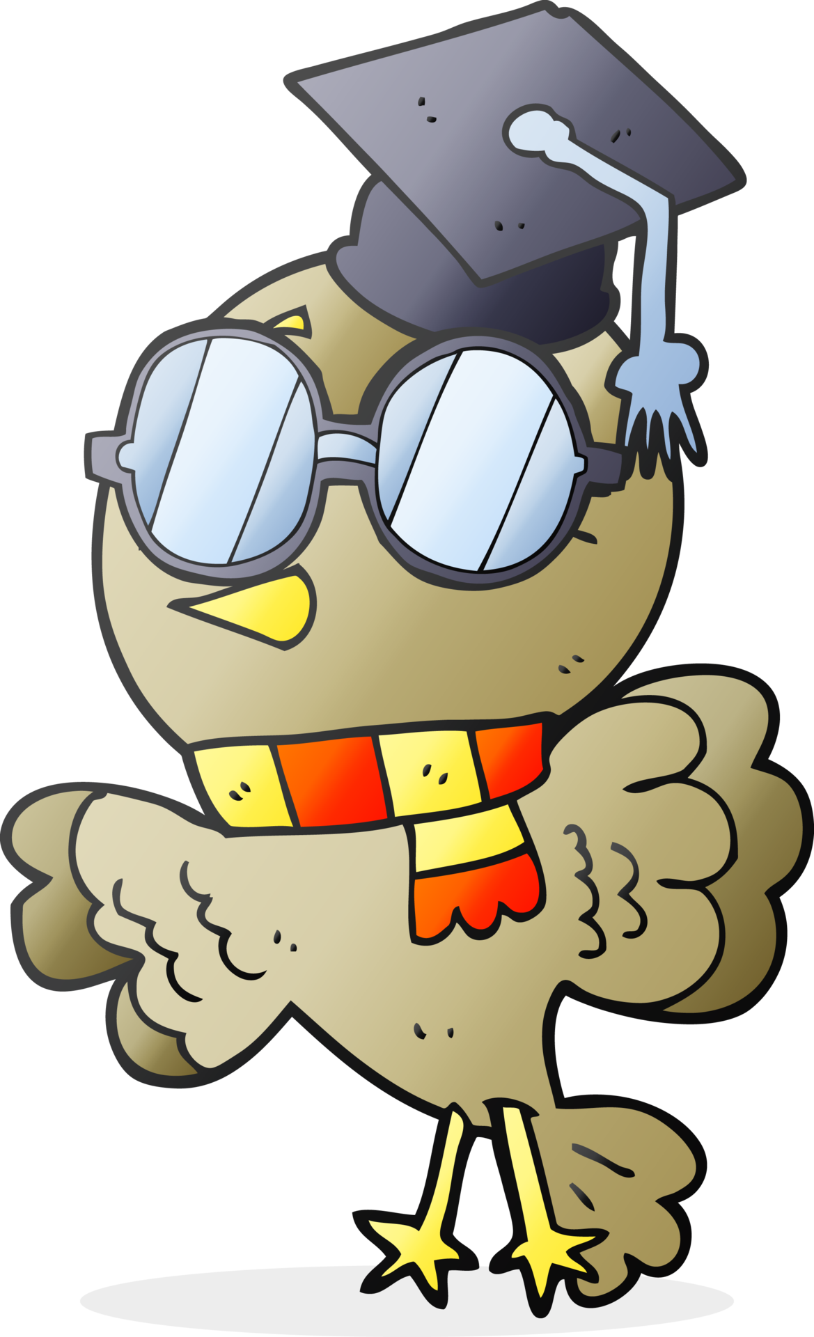 cute cartoon well educated bird 36451986 PNG
