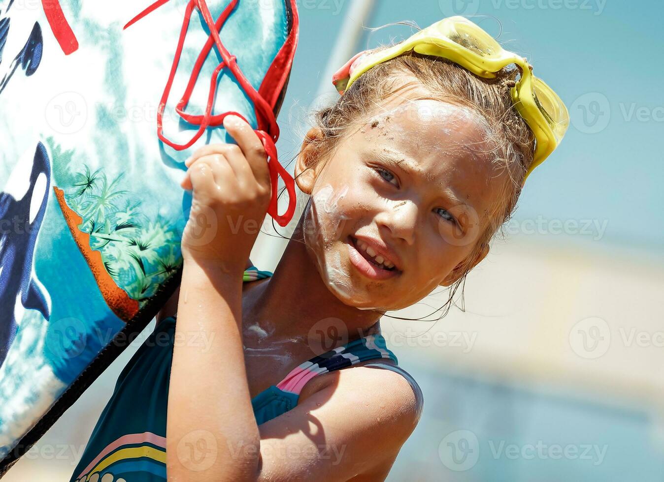 Little Girl with Body Board photo