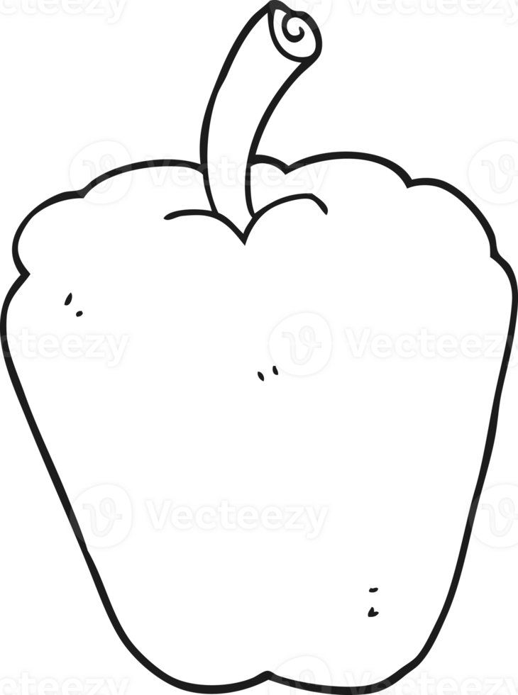 black and white cartoon pepper png